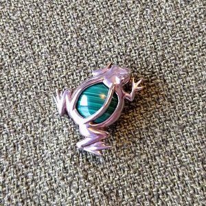 Vintage Sterling Silver Frog Brooch/ Pendant